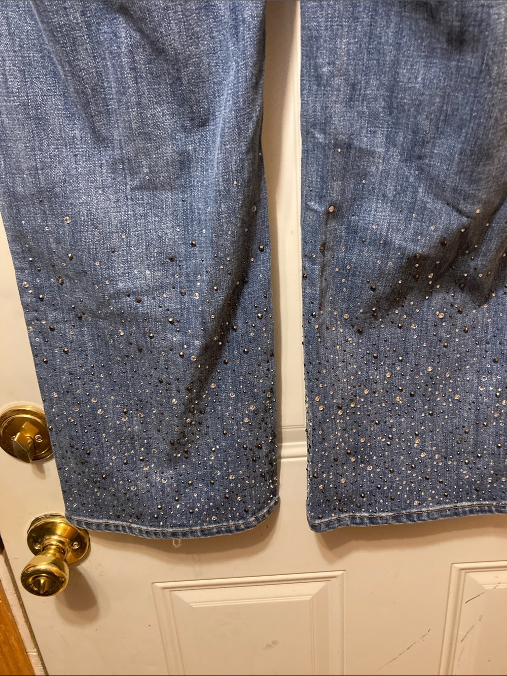 Women's Blue Embellished Jeans 18W - Picture 2 of 6